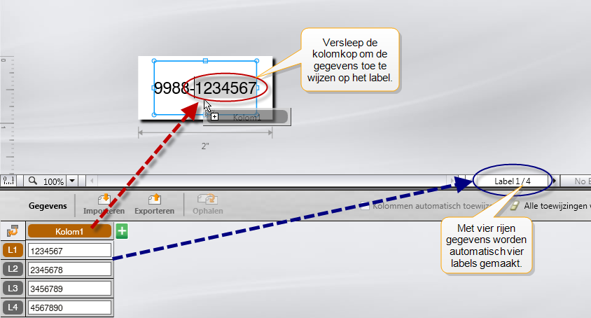 Werken met gegevens Gegevens importeren 1. Klik op in de gegevenseditor. Het dialoogvenster Gegevens importeren wordt weergegeven. 2. Klik op Bladeren onder Selecteer gegevensbestand.