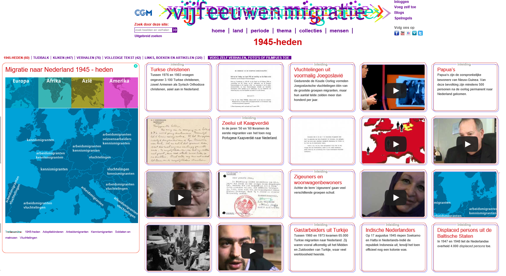 15 Kijk naar de kopjes op de webpagina. Welke twee motieven voor migratie zie je terug tijdens deze periode? a. persoonlijke motieven b. politieke motieven c. godsdienstige motieven d.