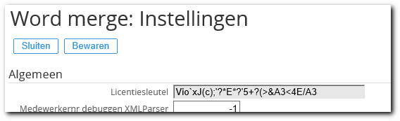 De licentiesleutel is in te lezen via het menupad Add-on Inrichting Add-on Maatwerkmenu: Addon licenties.