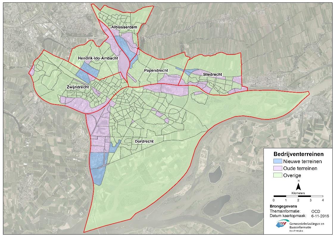 Figuur 2 Ontwikkeling voorraad bedrijfsruimte in de Drechtsteden, 2012-2015 (x 1.000 m 2 ) Alblasserdam 514,7 Dordrecht 1.