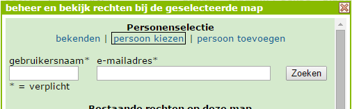 Waarnemer toevoegen die al een account heeft Weet u de gebruikersnaam en het e-mailadres van de waarnemer die u rechten wil geven?