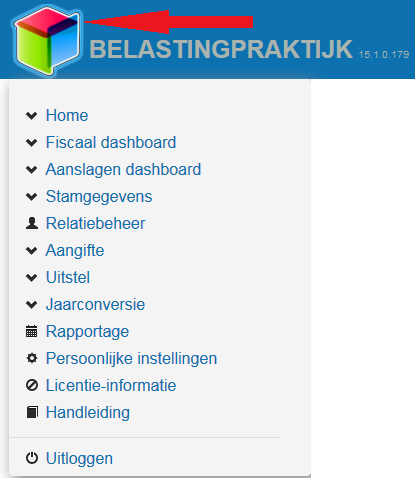 Hoofdnavigatie De belangrijkste knop in Kluwer Belastingpraktijk Online is het Kluwer logo. Via deze knop schakelt u snel tussen onderstaande onderdelen van de applicatie.