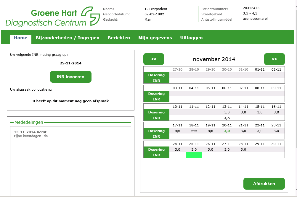 3. Welkomstscherm Nadat u in het inlogscherm Log in hebt aangeklikt ziet u het welkomstscherm.