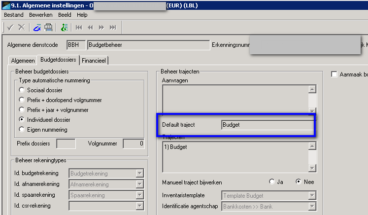 3.5 Als je ervoor kiest om de bankkost als gepland te visualiseren, geeft dit in het scherm Betalingen volgend resultaat. 3.2.4 Knop Manueel traject bijwerken In menu 9.