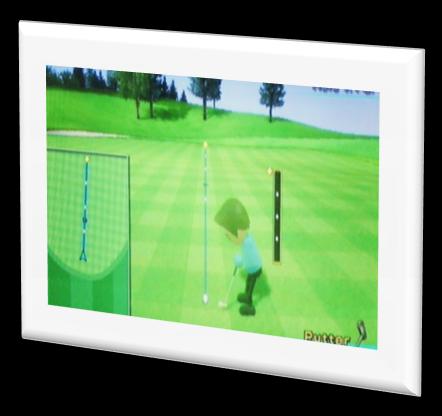 3 Golf Spel: o Wii Sports; Golf; o Het doel van het spel is om de bal in zo min mogelijk slagen in de put te slaan; o Er dienen eerst een aantal slagen worden geoefend door naast de bal te slaan.