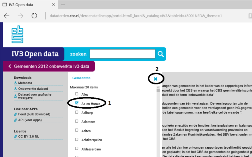 voorkomens of maximaal 20 voorkomens selecteren. Dit filteren start u door te klikken op een dimensie of de onderwerpen. STAP 6.