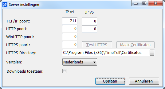 3.4.4. Configuratie applicatieserver Tenslotte kunt u nog de applicatieserver instellen. 1. Start de Timetell Administrator via het Windows opstart menu. 2.