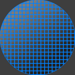 Silicium wafer verdeelt in kleine