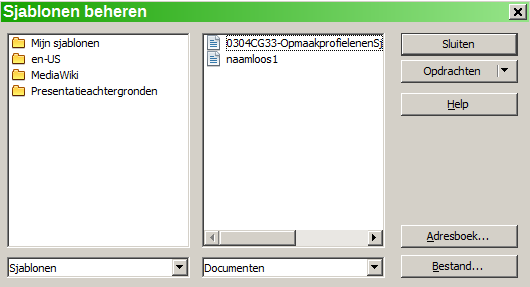 Cel- en paginaopmaakprofielen die moeten worden gebruikt Sjablonen kunnen ook vooraf gedefinieerde tekst bevatten, dit bespaart u het opnieuw typen elke keer als u een nieuw document maakt.