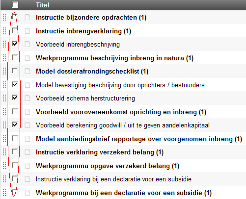 Plaats daarna een vink in het hokje voor het artikel in dat gearchiveerd moet worden zoals op onderstaande schermafbeelding weergegeven: Klik vervolgens op de knop Archiveren rechtsboven in uw scherm