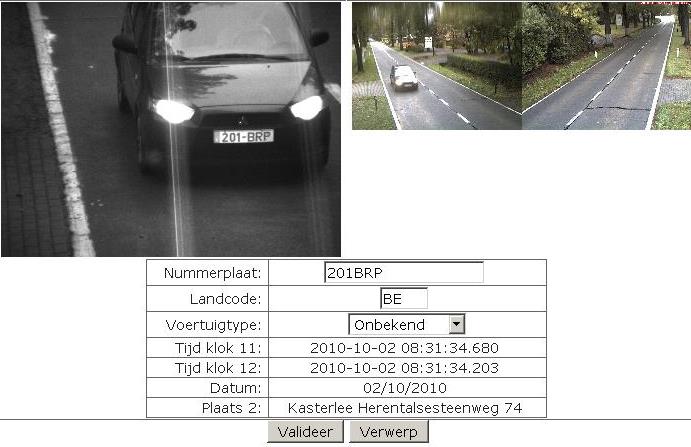 Verwerking kandidaat snelheidsovertreding