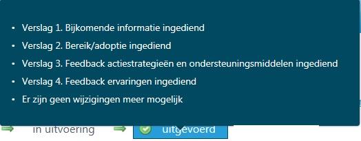 - Actie/Project in uitvoering