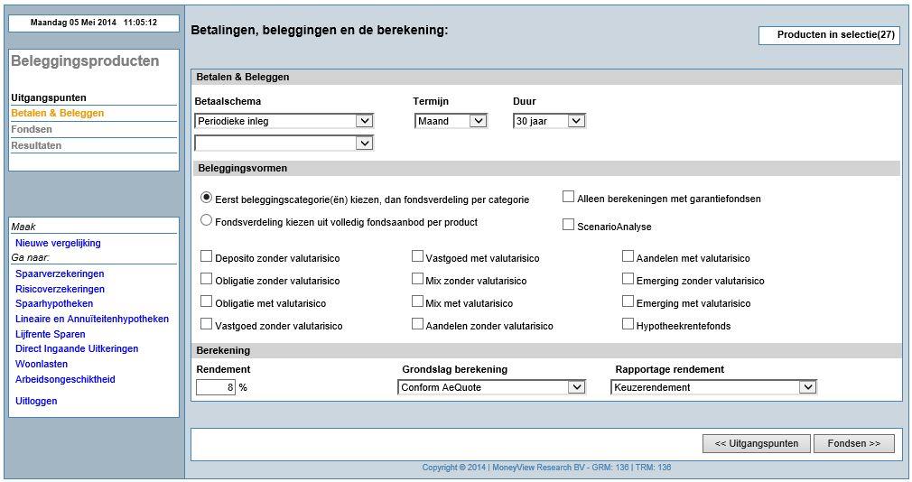 3.7.1. Genereren van de ScenarioAnalyse De ScenarioAnalyse kan alleen gebruikt worden bij berekeningen van Kapitaal naar Inleg.