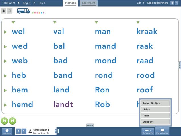 5.3. Zelf hulpmiddelen toevoegen Klik op de knop Hulpmiddel om een ander hulpmiddel in te zetten. Er opent een bibliotheek met alle beschikbare hulpmiddelen.