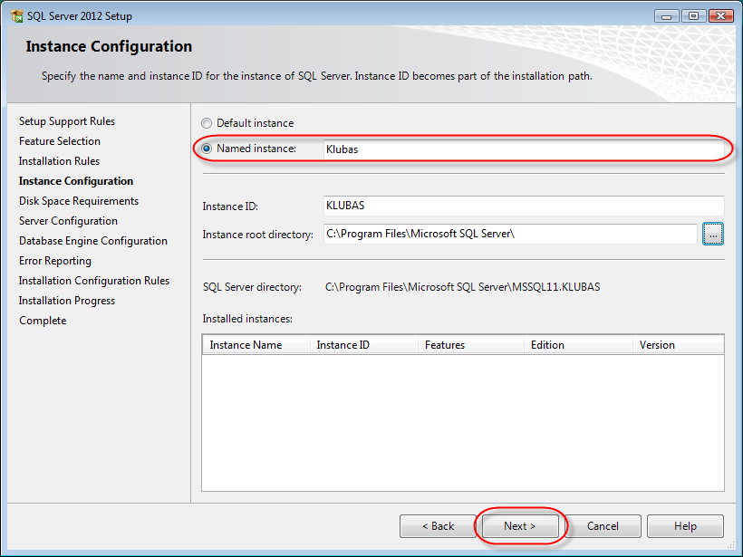 Vink minimaal aan: Database Engine Services en Management Tools -