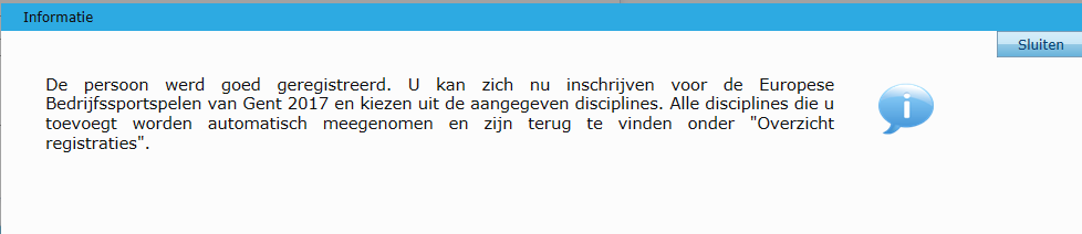 7) Een clublid registreren en inschrijven voor het evenement Voor elk nieuw te registreren lid, moet je klikken op het tabblad links van de pagina Registratie Nieuw.