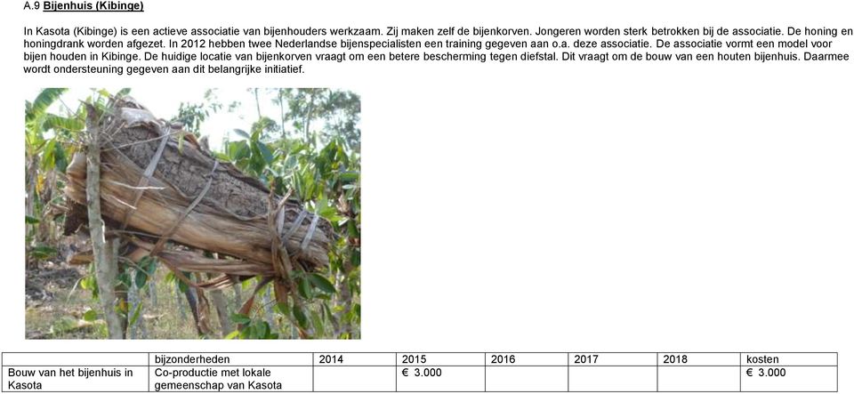 In 2012 hebben twee Nederlandse bijenspecialisten een training gegeven aan o.a. deze associatie. De associatie vormt een model voor bijen houden in Kibinge.