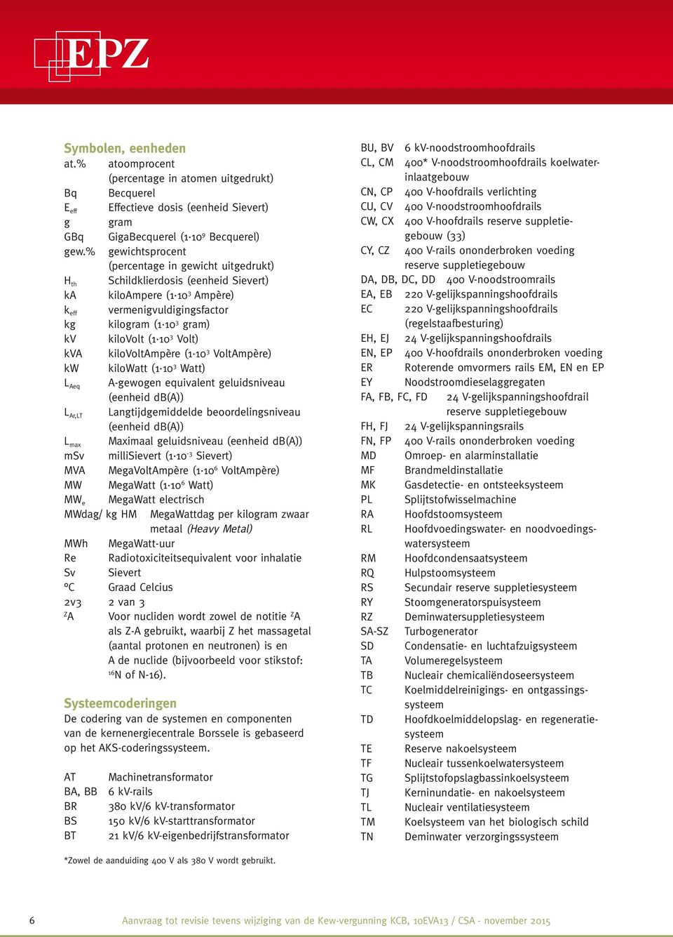 Volt) kva kilovoltampère (1 10 3 VoltAmpère) kw kilowatt (1 10 3 Watt) L Aeq A-gewogen equivalent geluidsniveau (eenheid db(a)) L Ar,LT Langtijdgemiddelde beoordelingsniveau (eenheid db(a)) L max