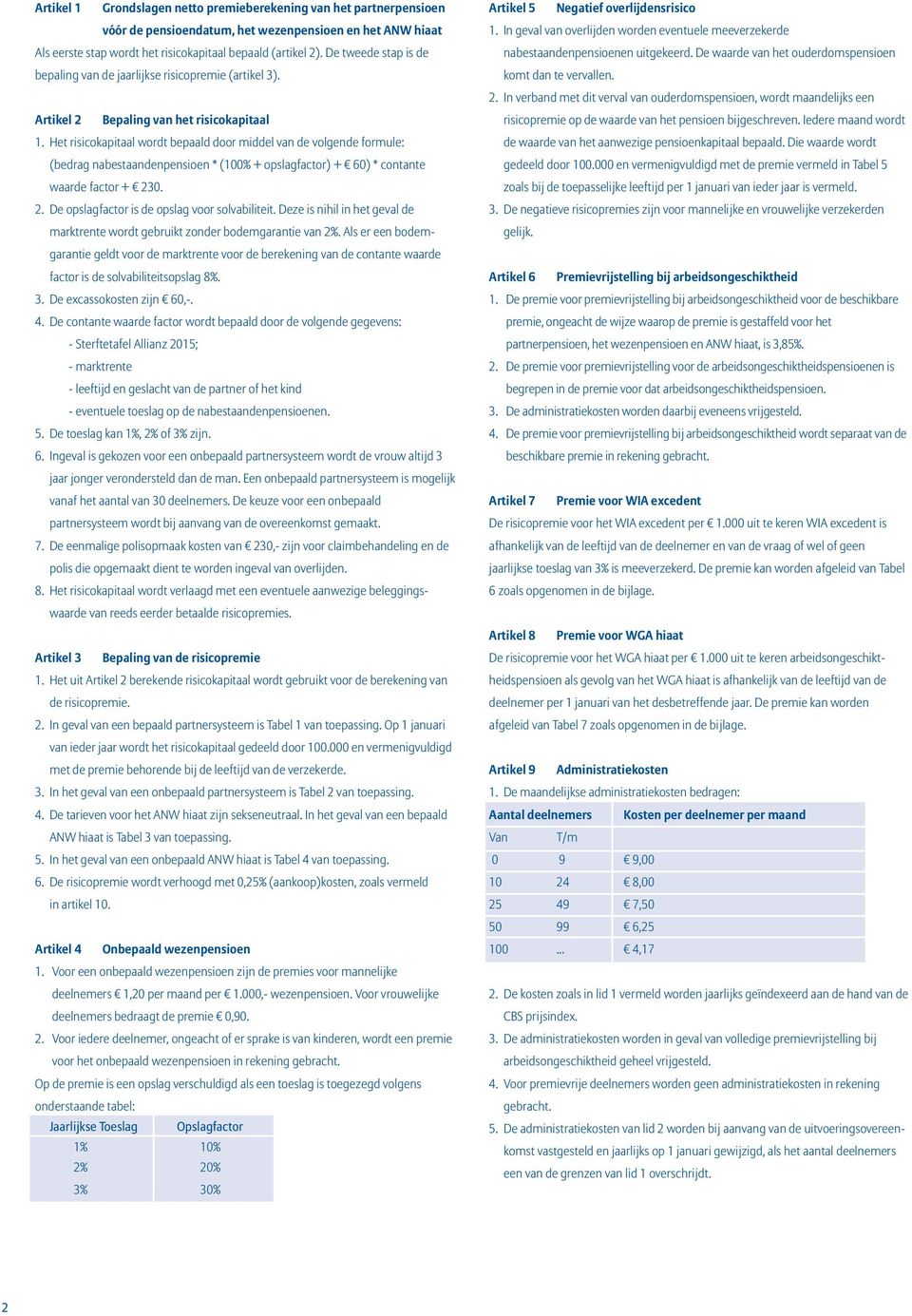 Het risicokapitaal wordt bepaald door middel van de volgende formule: (bedrag nabestaandenpensioen * (100% + opslagfactor) + 60) * contante waarde factor + 23