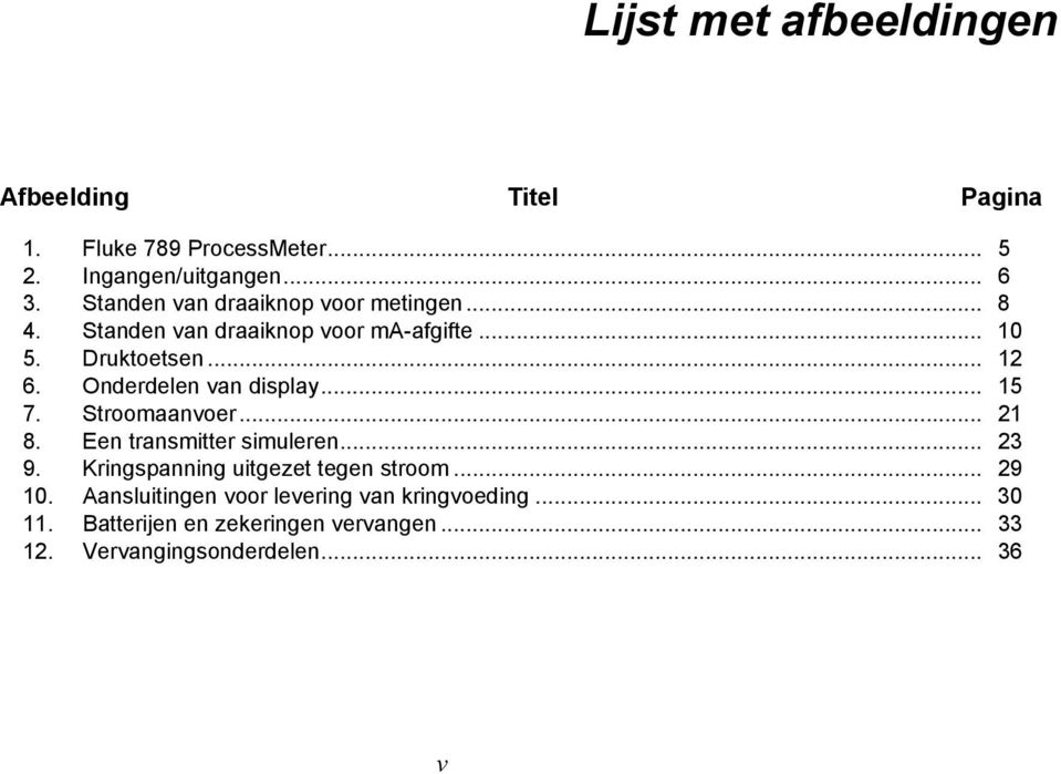 .. 12 Onderdelen van display... 15 7. Stroomaanvoer... 21 8. 9. Een transmitter simuleren.