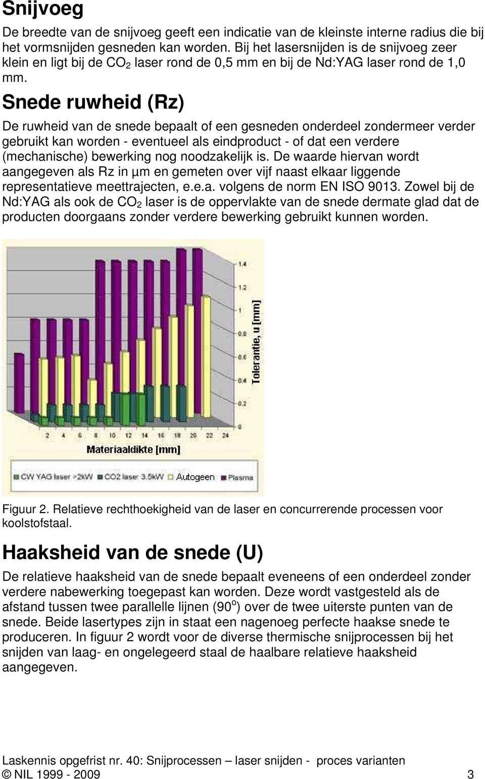 Snede ruwheid (Rz) De ruwheid van de snede bepaalt of een gesneden onderdeel zondermeer verder gebruikt kan worden - eventueel als eindproduct - of dat een verdere (mechanische) bewerking nog