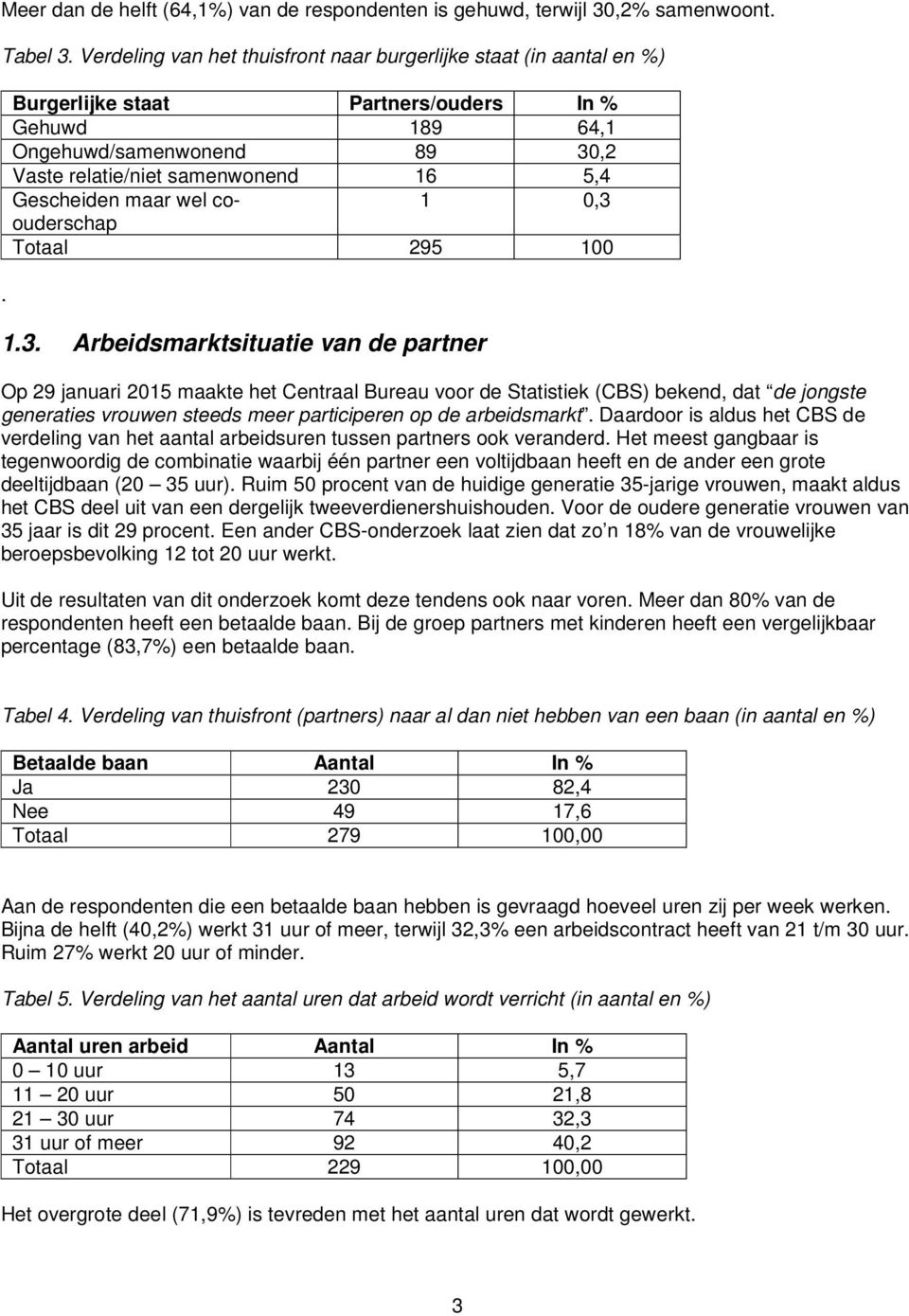 ,2 Vaste relatie/niet samenwonend 16 5,4 Gescheiden maar wel coouderschap 1 0,3 