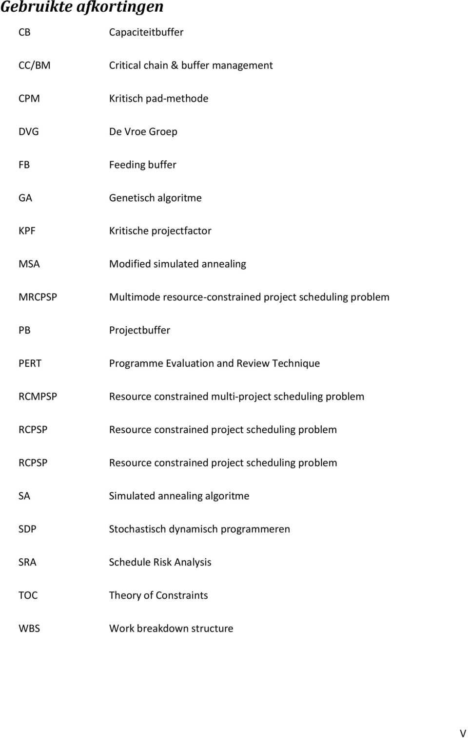 Review Technique RCMPSP RCPSP RCPSP SA SDP SRA Resource constrained multi-project scheduling problem Resource constrained project scheduling problem Resource constrained