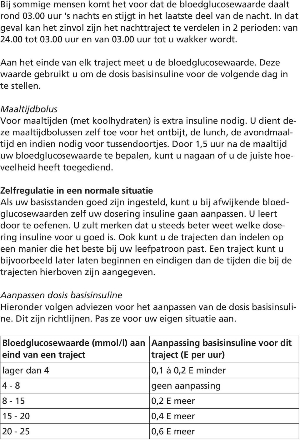 Deze waarde gebruikt u om de dosis basisinsuline voor de volgende dag in te stellen. Maaltijdbolus Voor maaltijden (met koolhydraten) is extra insuline nodig.