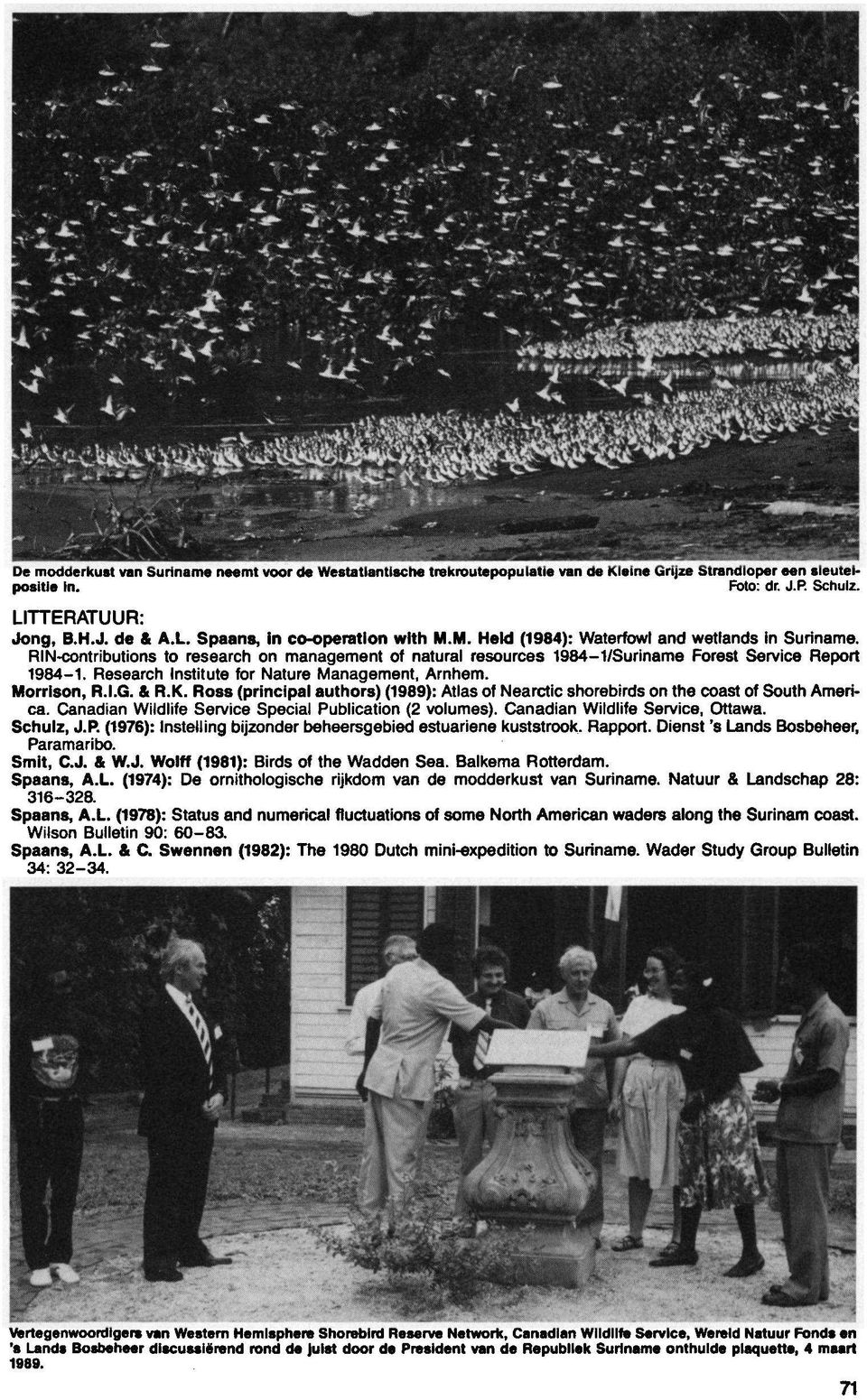 Morron, R.I.G. & R.K. Ross (prcipalauthors) (1989): Atlas Nearctic shorebirds on the coast South America. Special Publication (2 volumes). Canadian Service, Canadian Service Ottawa. Schulz, J.P. (1976): Insllg bijzonr s estuarie kuststrook.