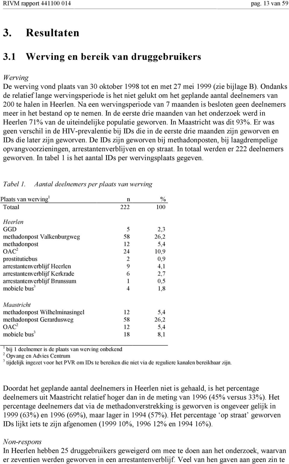 Na een wervingsperiode van 7 maanden is besloten geen deelnemers meer in het bestand op te nemen.