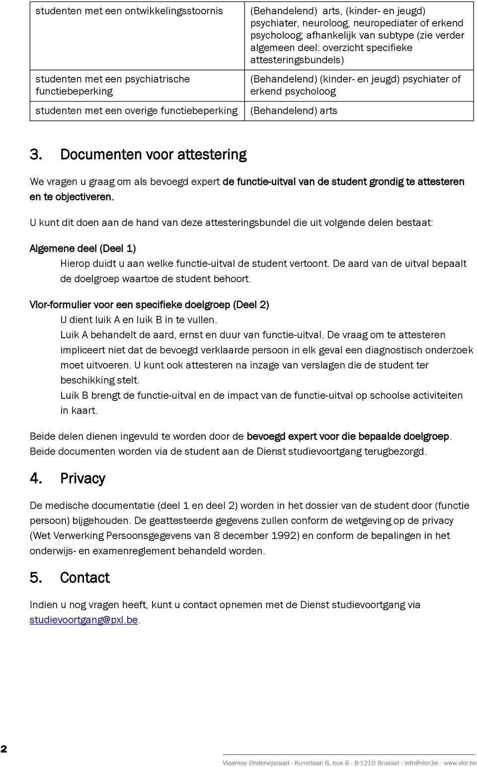 Documenten voor attestering We vragen u graag om als bevoegd expert de functie-uitval van de student grondig te attesteren en te objectiveren.