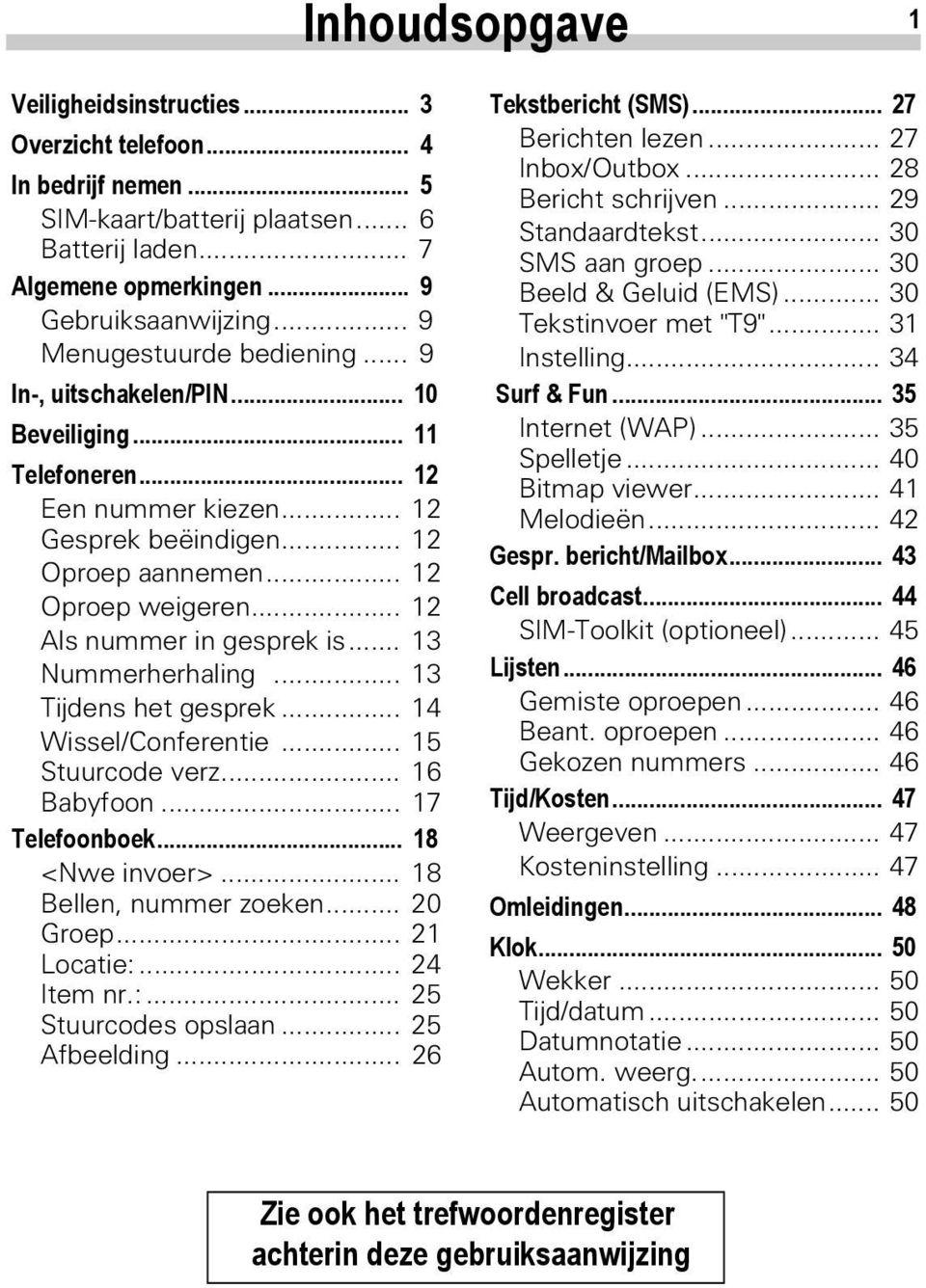 .. 12 Als nummer in gesprek is... 13 Nummerherhaling... 13 Tijdens het gesprek... 14 Wissel/Conferentie... 15 Stuurcode verz... 16 Babyfoon... 17 Telefoonboek... 18 <Nwe invoer>.