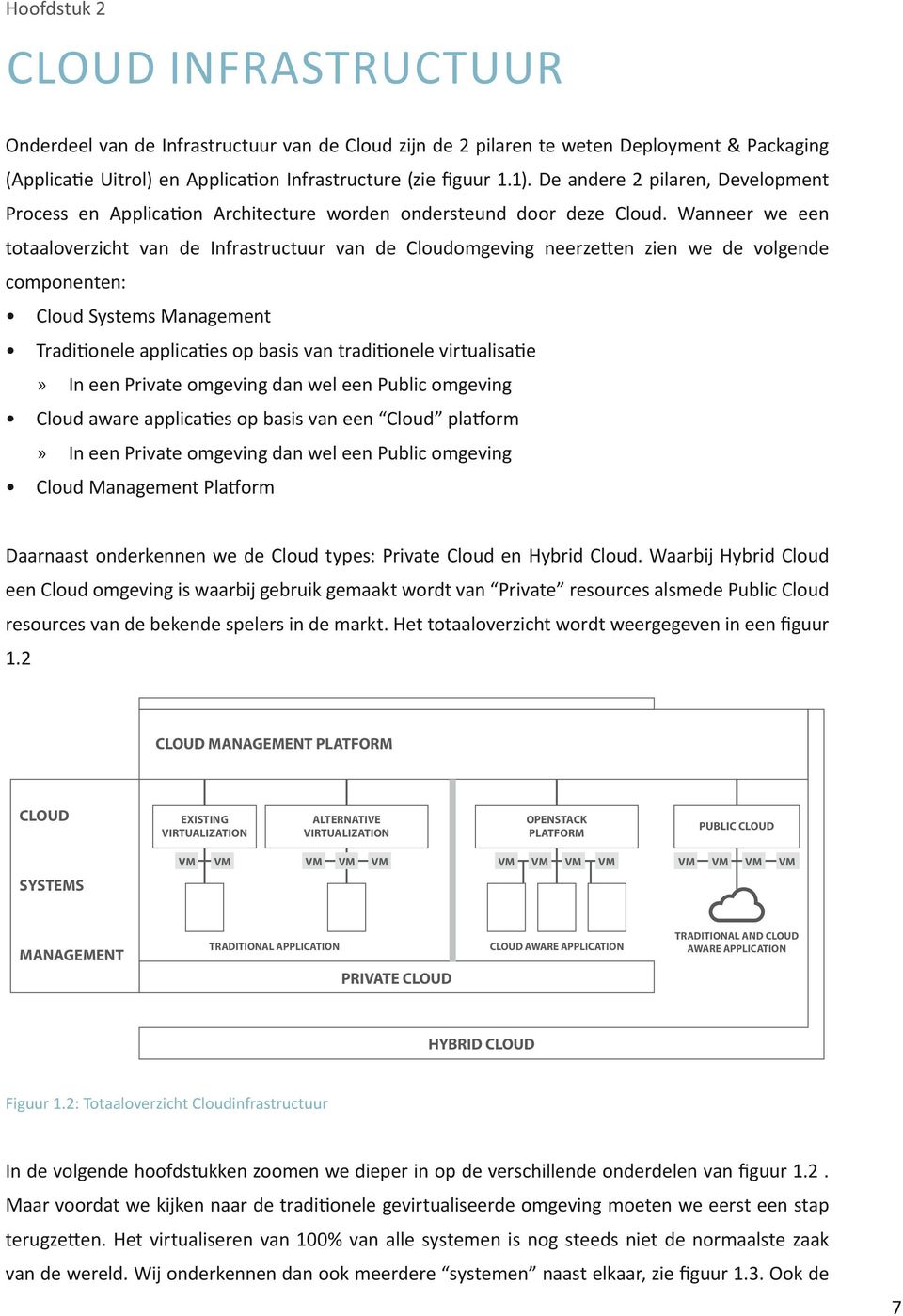 Wanneer we een totaaloverzicht van de Infrastructuur van de Cloudomgeving neerzetten zien we de volgende componenten: Cloud Systems Management Traditionele applicaties op basis van traditionele