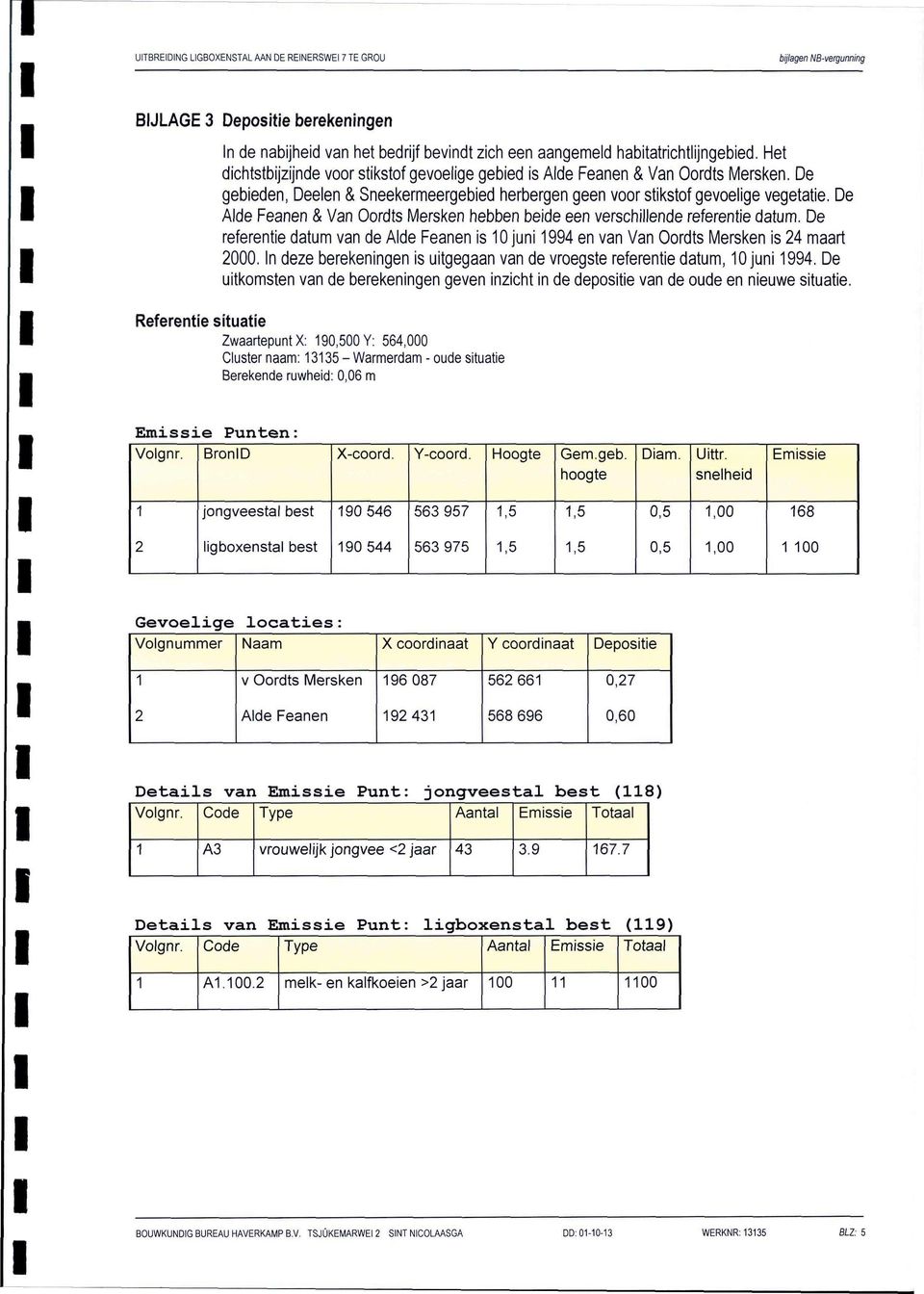 de Aide Feanen & Van Oordts Mersken hebben beide een verschillende referentie datum. De referentie datum van deaide Feanen is 0 juni 994 envan Van Oordts Mersken is24 maart 2000.