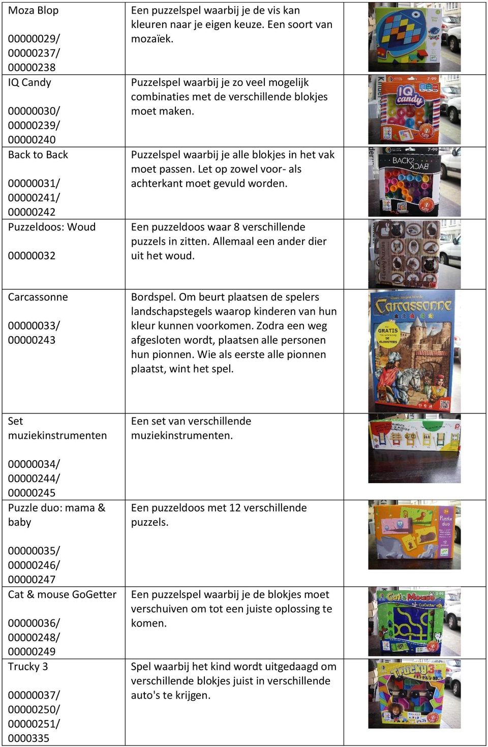 Let op zowel voor- als achterkant moet gevuld worden. Een puzzeldoos waar 8 verschillende puzzels in zitten. Allemaal een ander dier uit het woud. Carcassonne 00000033/ 00000243 Bordspel.