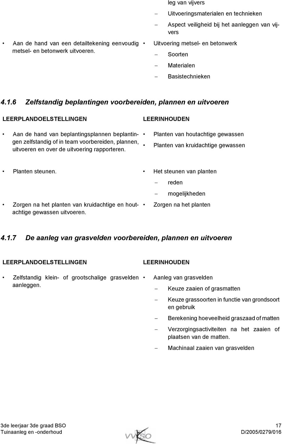 6 Zelfstandig beplantingen voorbereiden, plannen en uitvoeren Aan de hand van beplantingsplannen beplantingen zelfstandig of in team voorbereiden, plannen, uitvoeren en over de uitvoering rapporteren.