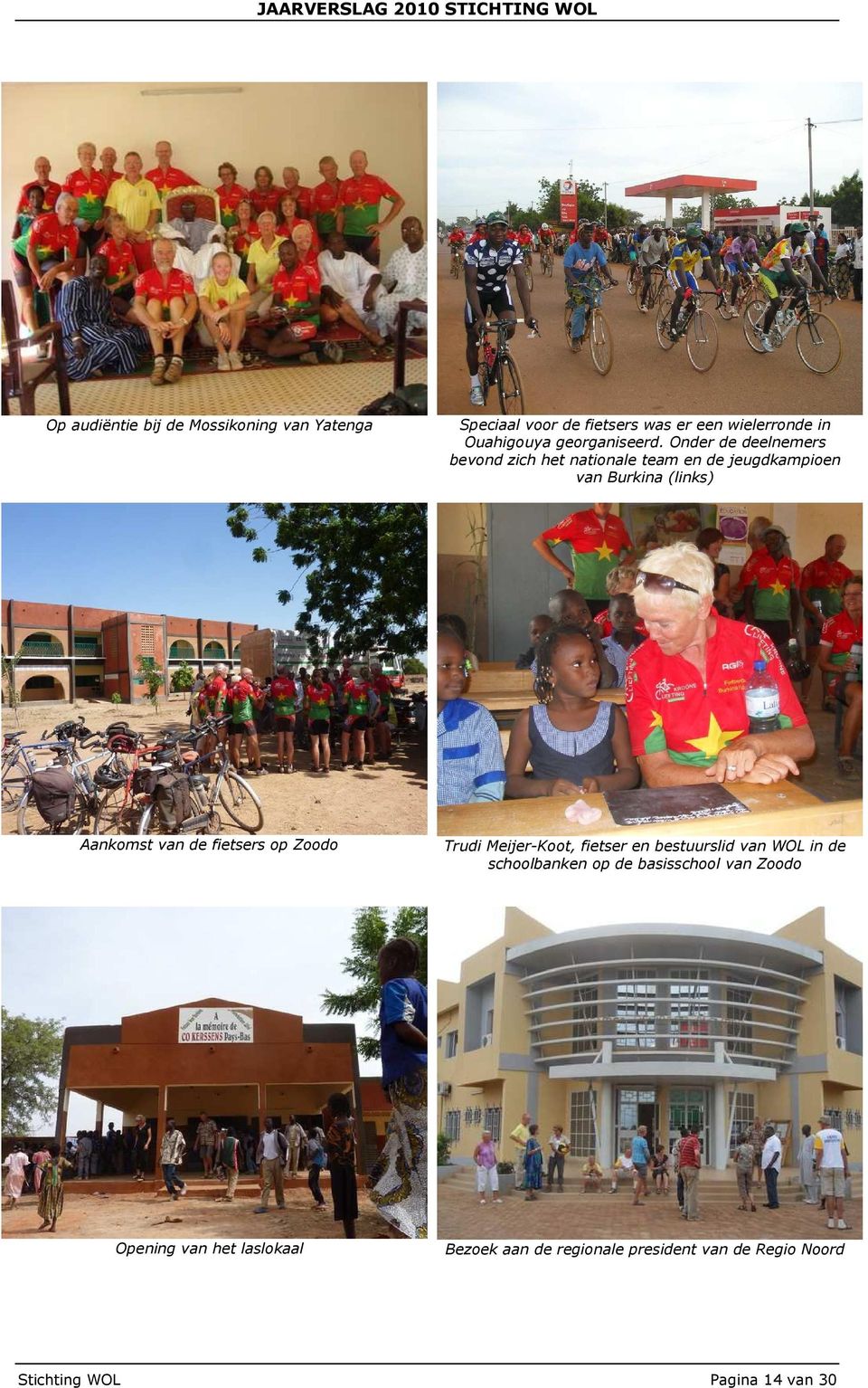 Onder de deelnemers bevond zich het nationale team en de jeugdkampioen van Burkina (links) Aankomst van de
