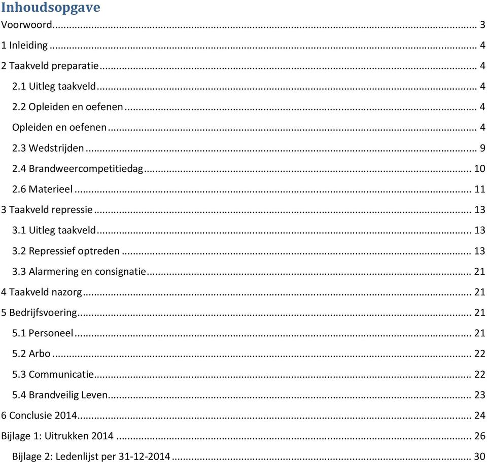 1 Uitleg taakveld... 13 3.2 Repressief optreden... 13 3.3 Alarmering en consignatie... 21 4 Taakveld nazorg... 21 5 Bedrijfsvoering... 21 5.1 Personeel.