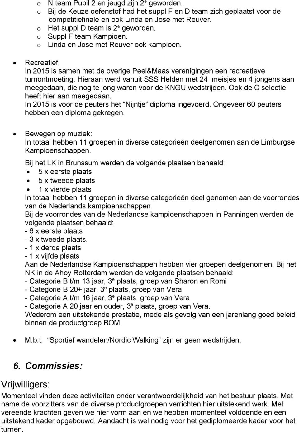 Hieraan werd vanuit SSS Helden met 24 meisjes en 4 jongens aan meegedaan, die nog te jong waren voor de KNGU wedstrijden. Ook de C selectie heeft hier aan meegedaan.