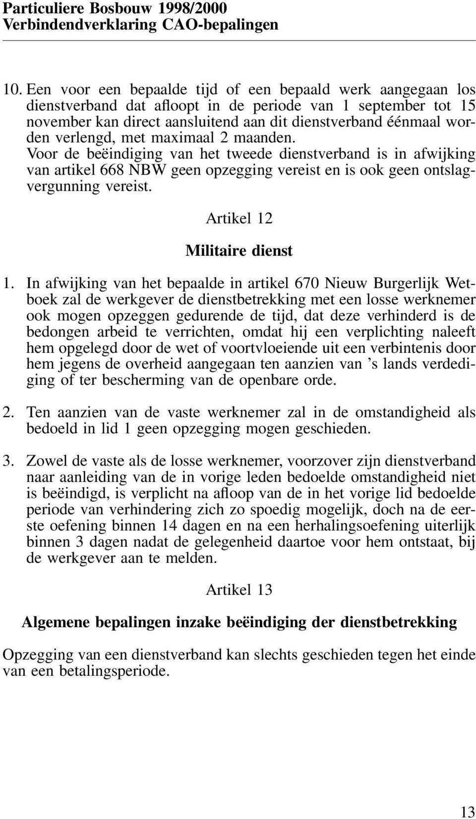 Artikel 12 Militaire dienst 1.