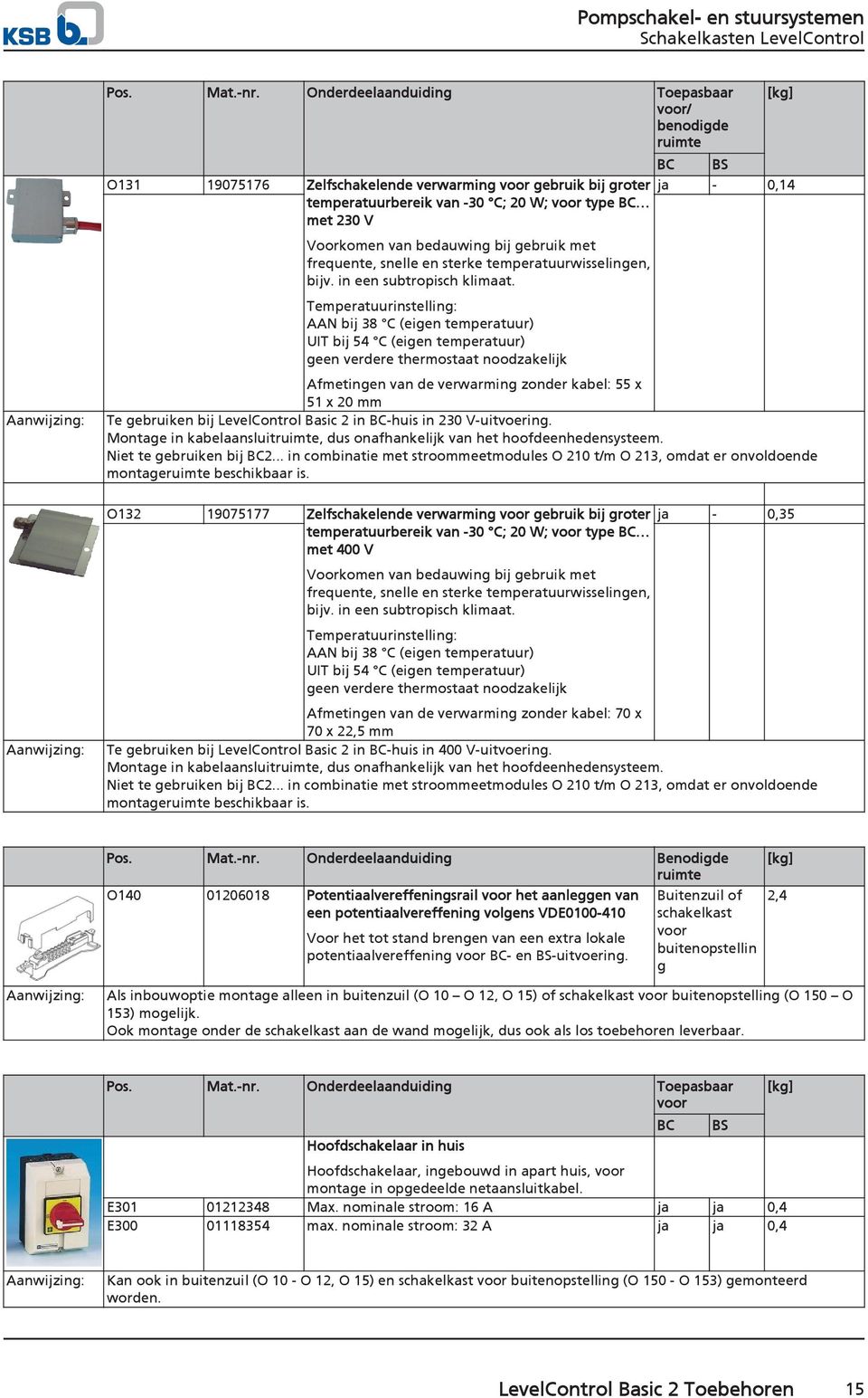 Temperatuurinstelling: AAN bij 38 C (eigen temperatuur) UIT bij 54 C (eigen temperatuur) geen verdere thermostaat noodzakelijk ja - 0,14 Afmetingen van de verwarming zonder kabel: 55 x 51 x 20 mm Te