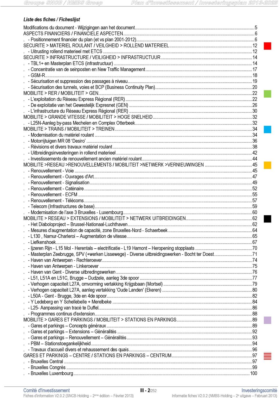 - TBL1+ en Masterplan ETCS (infrastructuur)... 14. - Concentratie van de seinposten en New Traffic Management... 17. - GSM-R... 18. - Sécurisation et suppression des passages à niveau... 19.