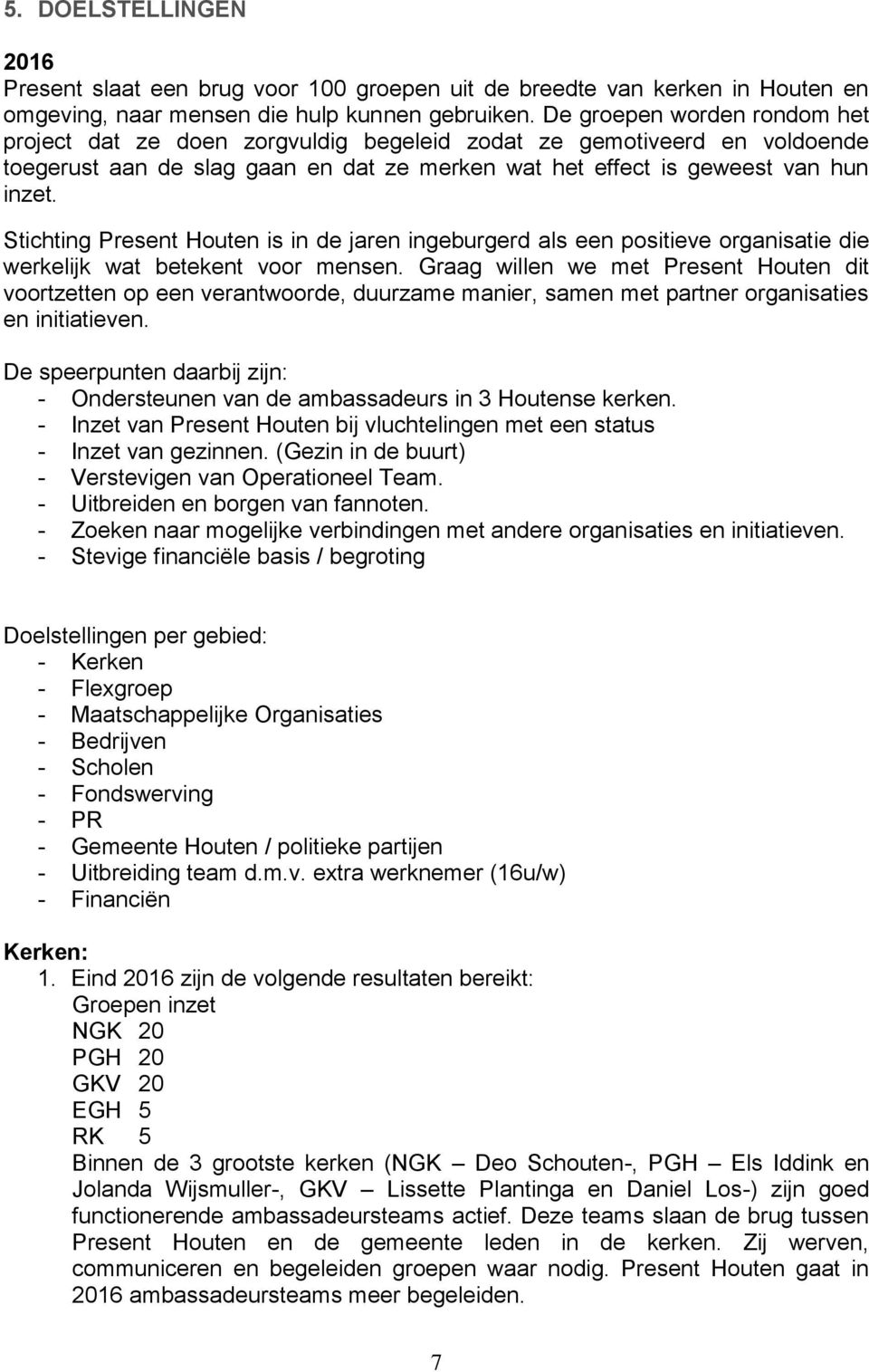 Stichting Present Houten is in de jaren ingeburgerd als een positieve organisatie die werkelijk wat betekent voor mensen.