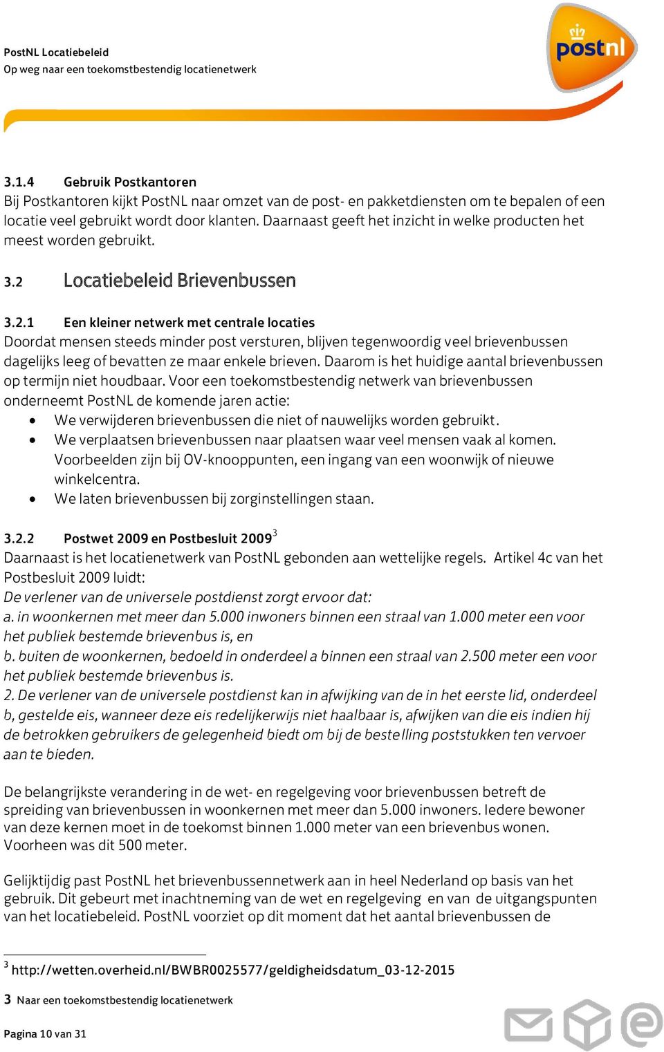 Locatiebeleid Brievenbussen 3.2.