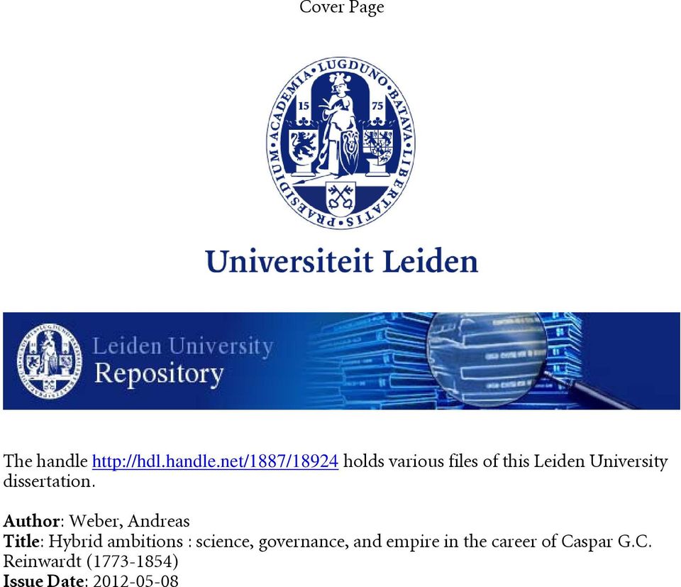 net/1887/18924 holds various files of this Leiden University