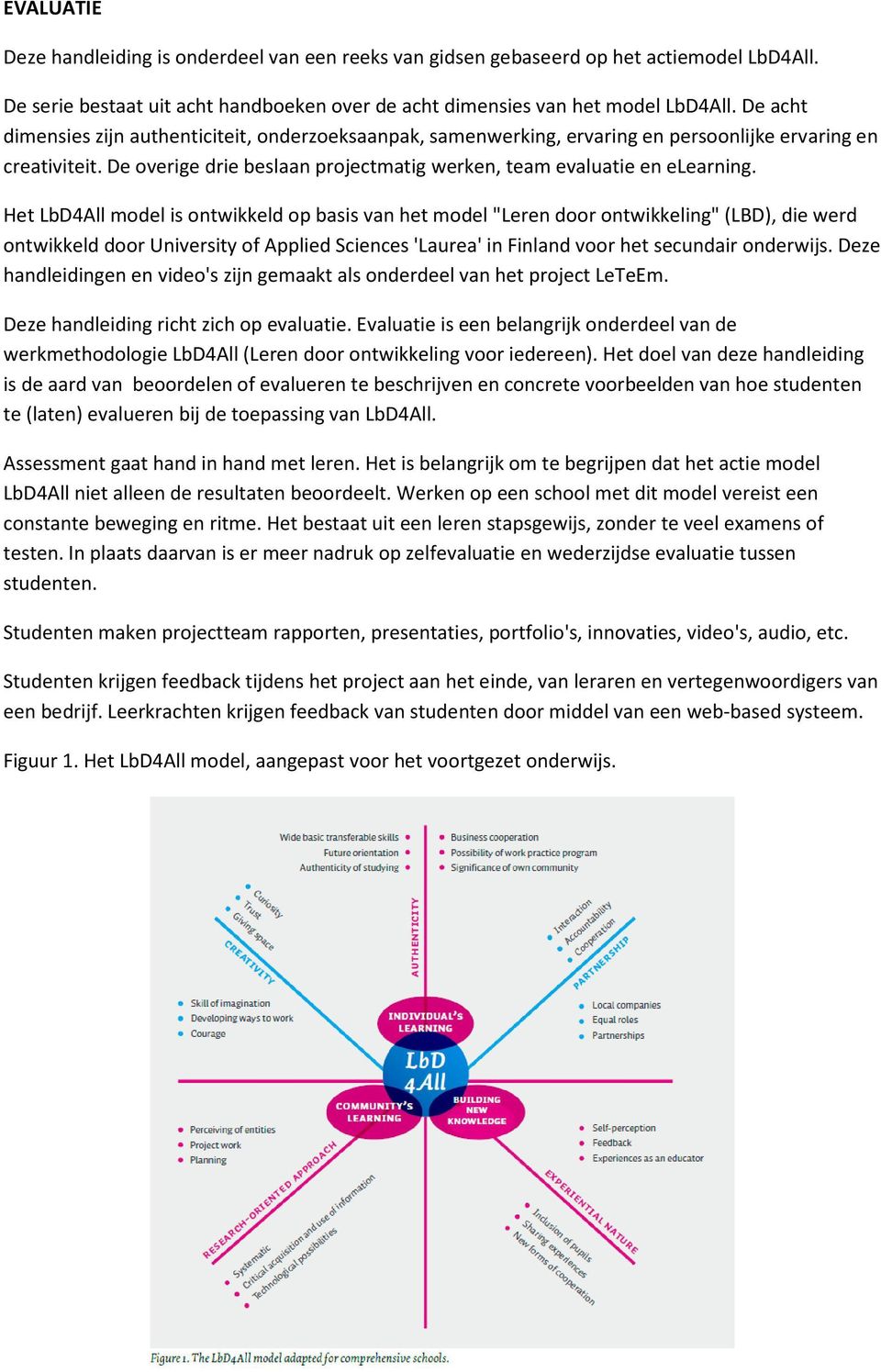 Het LbD4All model is ontwikkeld op basis van het model "Leren door ontwikkeling" (LBD), die werd ontwikkeld door University of Applied Sciences 'Laurea' in Finland voor het secundair onderwijs.