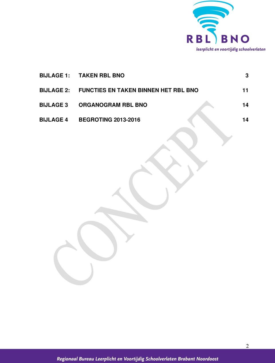 BNO 11 BIJLAGE 3 ORGANOGRAM RBL BNO