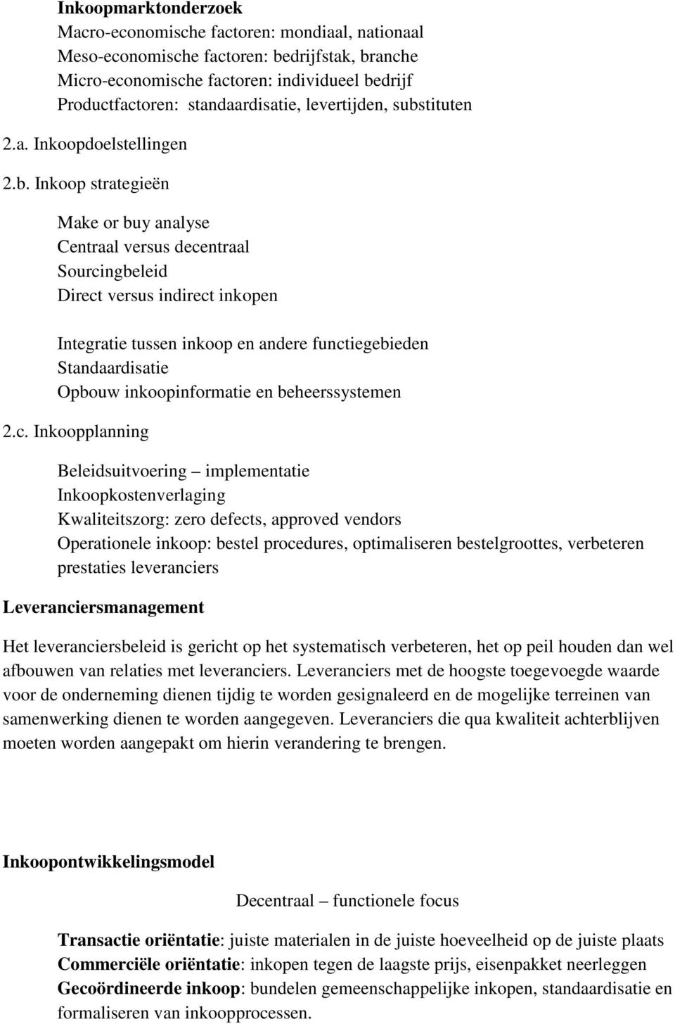 tituten 2.a. Inkoopdoelstellingen 2.b.