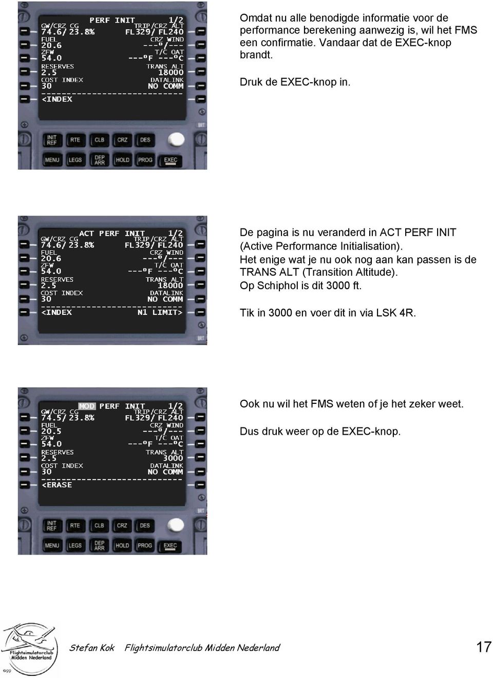 De pagina is nu veranderd in ACT PERF INIT (Active Performance Initialisation).