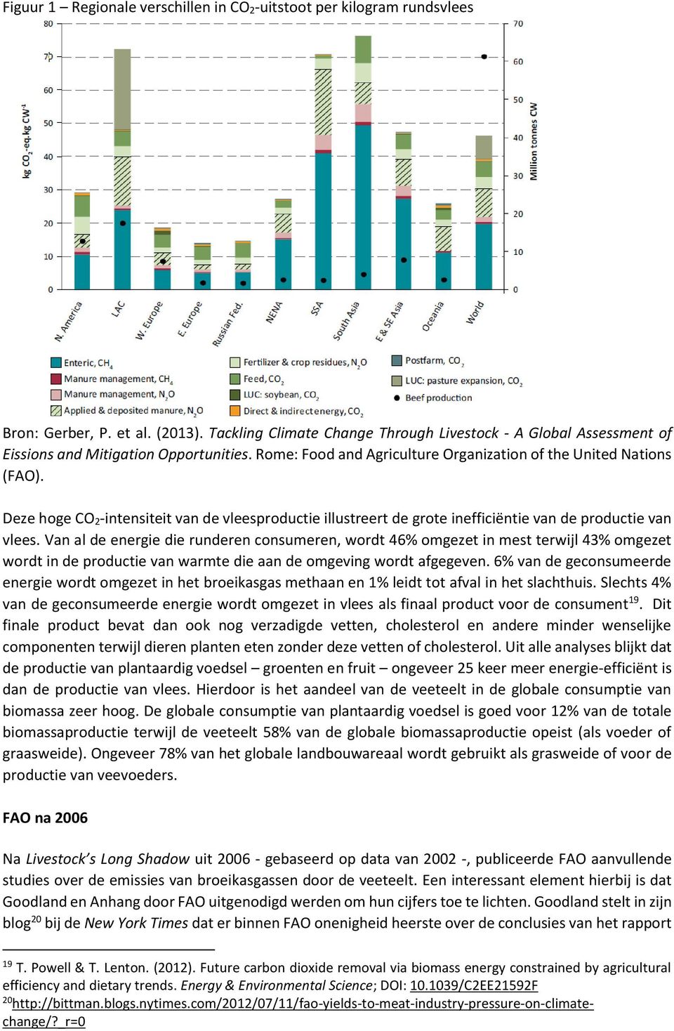 Deze hoge CO 2-intensiteit van de vleesproductie illustreert de grote inefficiëntie van de productie van vlees.